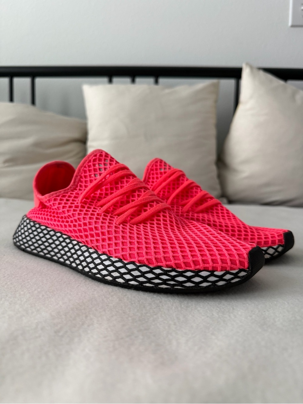 adidas women Bright Pink Mesh Sneakers